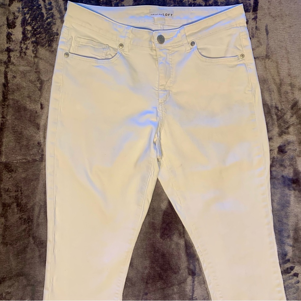 Loft Curvy Skinny White Denim Jeans Size 29/8